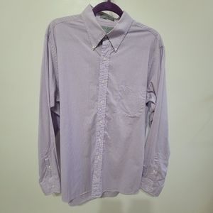 Lord & Taylor Men's Size 16.5 Purple White Checkered Dress Shirt